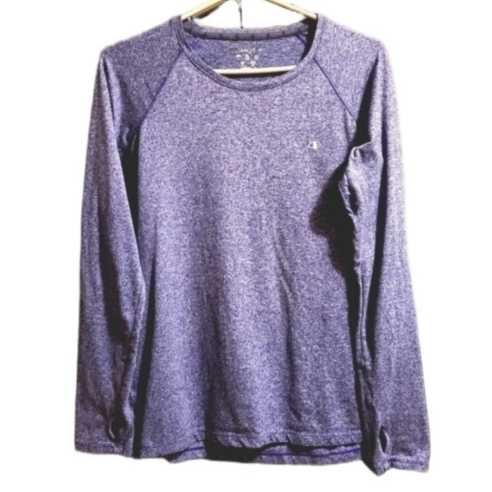 Champion Athletic Top Long Sleeves Round Neck Stretch Breathable Thumbholes